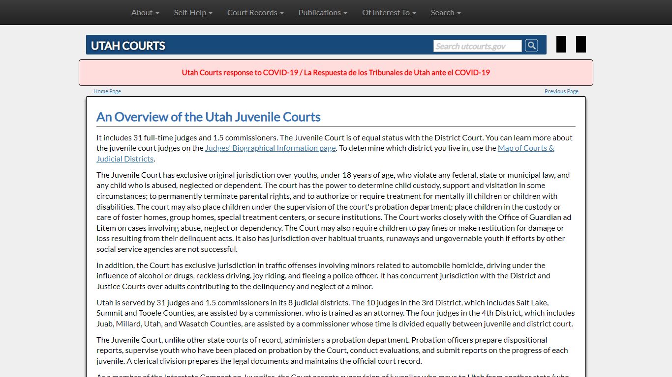 An Overview of the Utah Juvenile Courts - Utah Courts